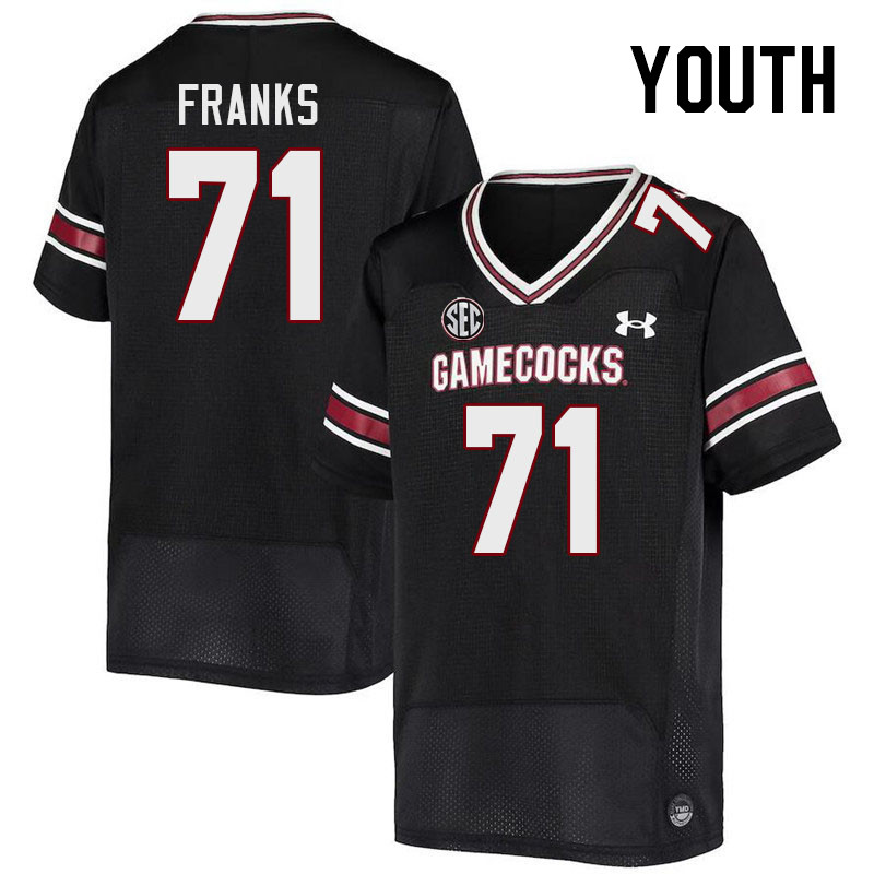 Youth #71 Blake Franks South Carolina Gamecocks College Football Jerseys Stitched-Black